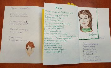 Maria Konopnicka - karta z podziękowaniami  za twórczość  literatki. 