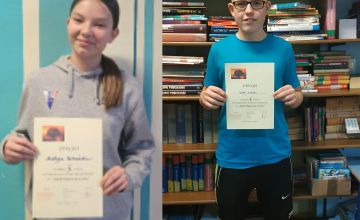  Martyna Urbańska i Igor Siwek  na podium 
po rywalizacji w VI Regionalnym Konkursie Czytelniczym
„Wokół Magicznego Drzewa”
